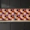 Bloemen - Abstract - Aardetinten keuken achterwand 2 middel 871 -sfeer1