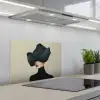 Vrouw - Groen - Hoed keuken achterwand spatscherm klein -3d_schuin