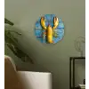 Kreeft - Geel - Blauw - Tegels Wandcirkel kunststof plaat 5mm dik klein -sfeer3