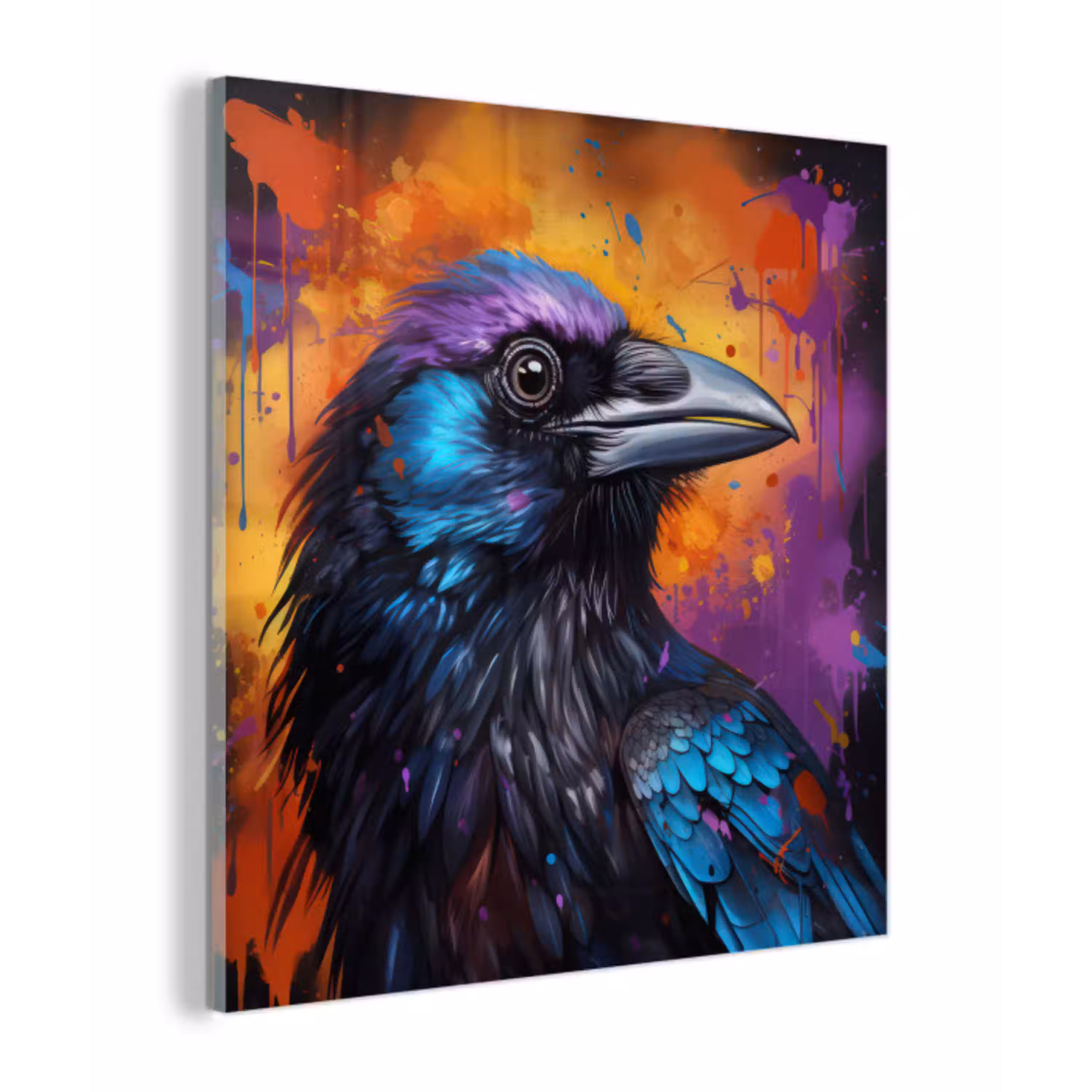 Vogel - Kraai - Graffiti - Zwart - Dieren plexiglas 5mm klein -z3d