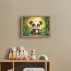 Panda - Cartoon - Bamboebos - Zwart Light Box met batterij (Wandlamp kind) middel -sfeer2_kind