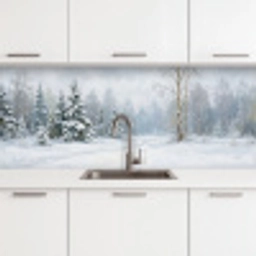 Bospad - Dennen - Sneeuw - Winter - Rustgevend keuken achterwand 2 middel -3d