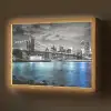 New York - Skyline - Stad - Blauw Light Box met batterij (Wandlamp) middel -z3d_website