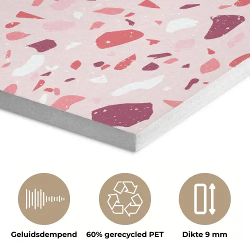 Terrazzo - Patroon - Roze PET vilt klein 837 -closeup_NL