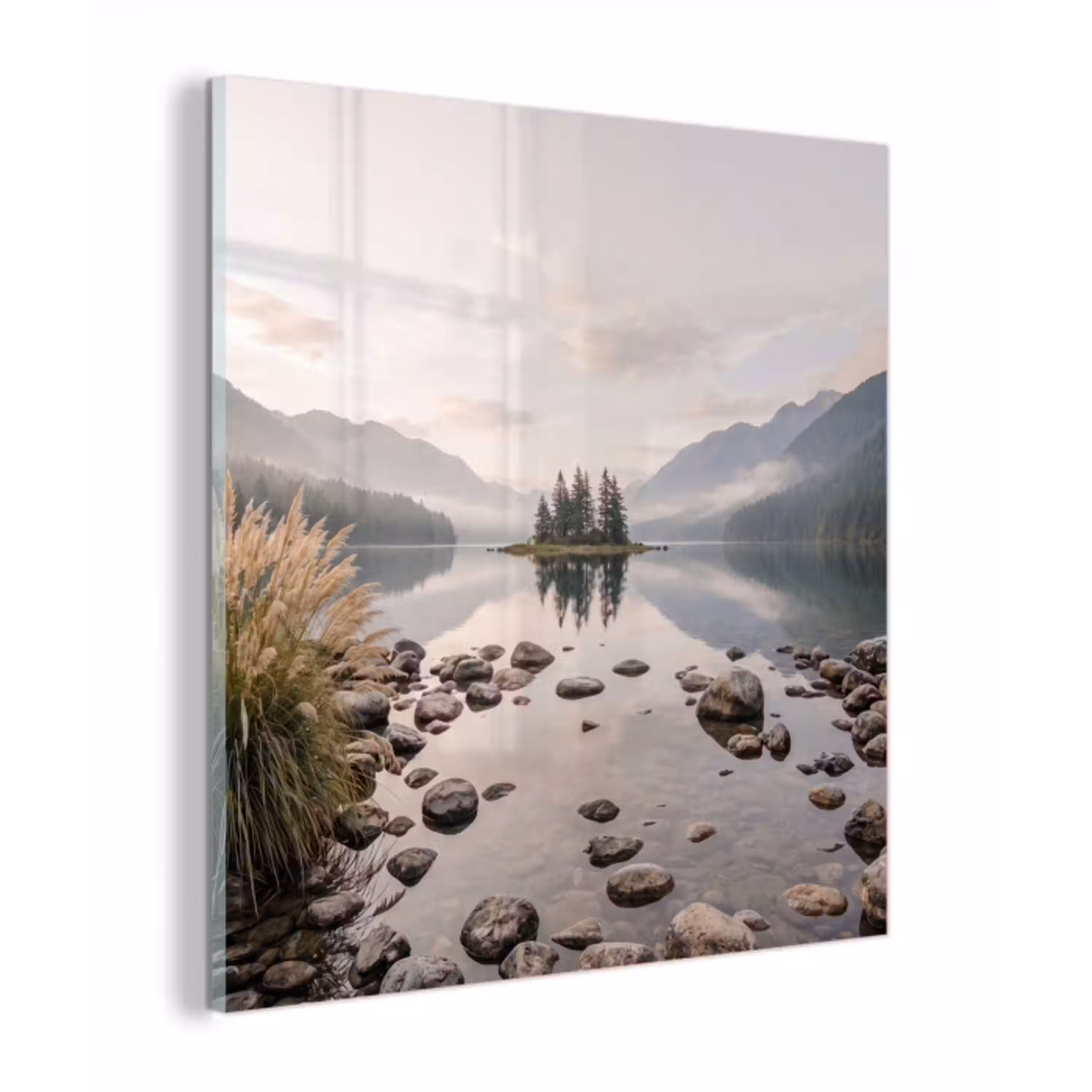 Meer - Bergen - Landschap - Groen plexiglas 5mm klein -z3d
