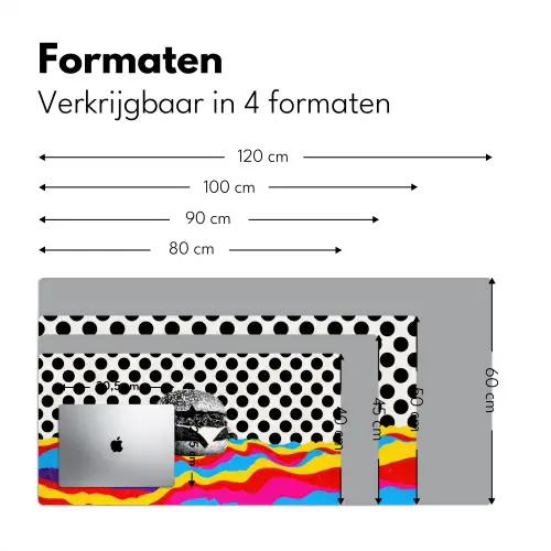 Hamburger - Stippen - Golven - Kleuren Muismat XXL klein -sfeer5
