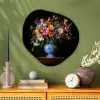 Kleur - Vaas - Bloemen - Boeket Wandcirkel Organisch Aluminium middel -sfeer2