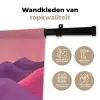 Zon - Heuvels - Paars - Abstract Wandkleed katoen klein -sfeer2