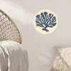 Blauw koraal - Vertakkingen - Beige Wandcirkel behangsticker klein -sfeer4