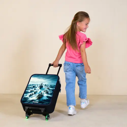 Schepen in de zee Kinderkoffer - Zwart klein -sfeer1