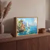 Zeilboot - Rotsen - Kust - Huizen Light Box met batterij (Wandlamp) middel -sfeer2
