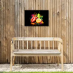 Paprika - Peer - Citroen - Graffiti - Verf - Abstract Tuinposter op houten frame 2 cm dik klein -sfeer4