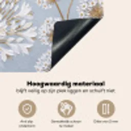 Illustratie - Bloemen - Blauw Inductie beschemer met haakjes klein -ky-onderkant-nl