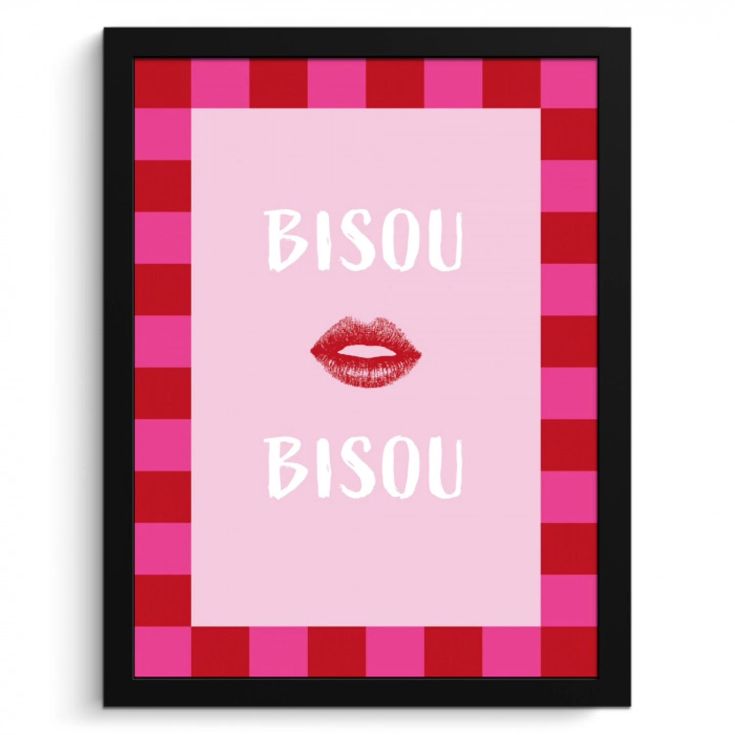 Kiss - Roze - Frans - Valentijn KitchenYeah - Keuken - Fotolijst klein -3d