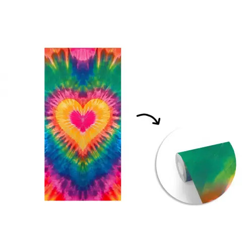 Hart - Tie Dye - Kleurrijk fotobehang vinyl groot -3d