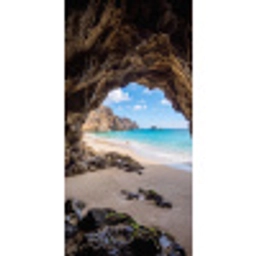 Grot - Strand - Zee - Blauw Behang Vlies klein -3d_website