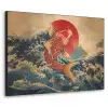 Koi - Zee - Golven - Zon Textielframe zwart klein -3d