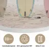 Surfboard - Palmbomen - Kleurrijk Akoestische PET Vilt - Rond klein -closeup_NL