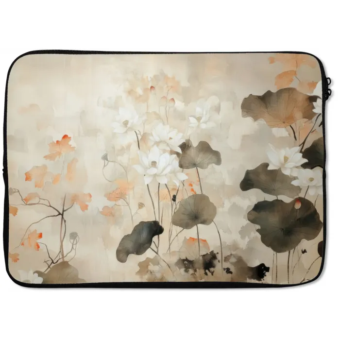 Bloemen - Japandi - Wabi sabi laptophoes neopreen klein -zkaufland3dotto