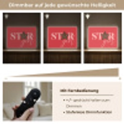 Star girl - Rood - Panter - Ster Light Box met batterij (Wandlamp) middel -USP_dimbaarDE