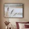 Riet - Meer - Winter - Natuur - Sneeuw - Beige Textielframe zwart klein -sfeer1