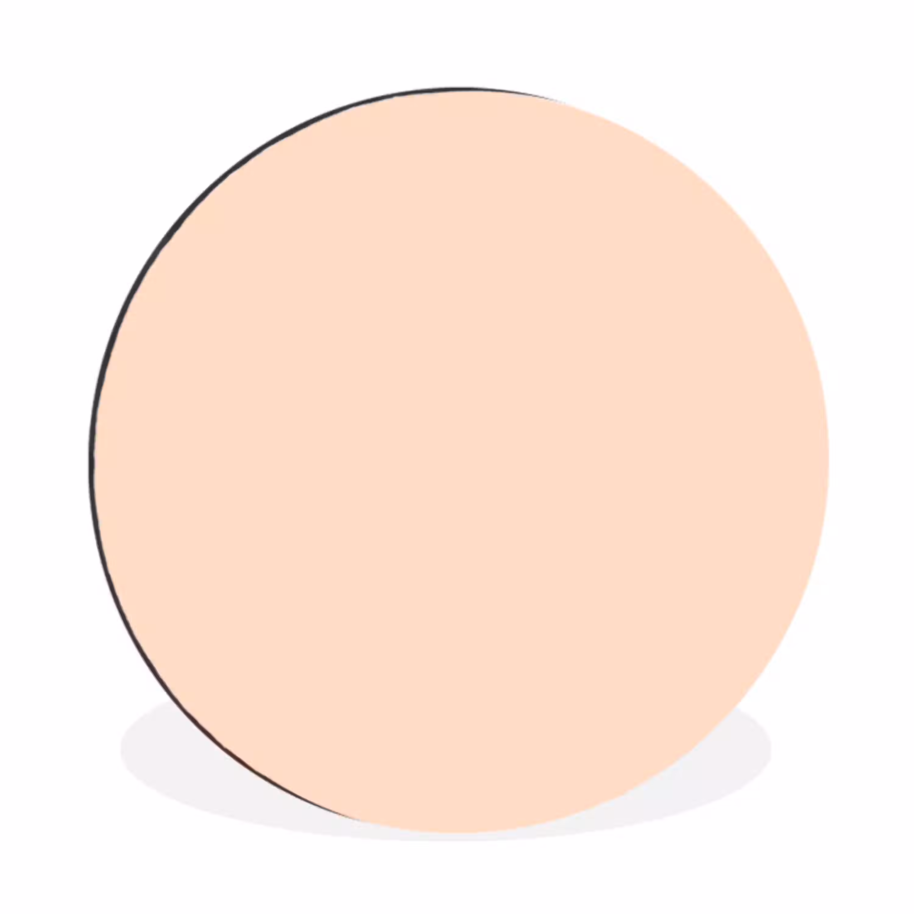 Pale - Peach - Nude Wandcirkel aluminium klein 190 -3d