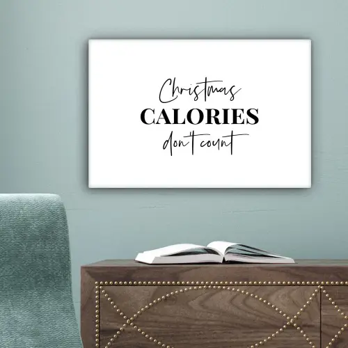 Kerst quote - Winter - Christmas calories - Wit canvas 2cm klein -sfeer4