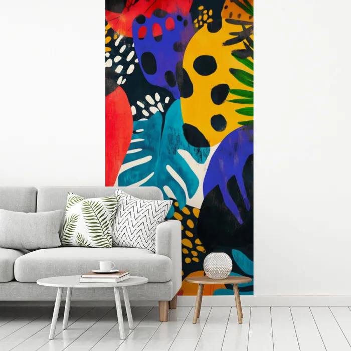 Bladeren - Vormen - Abstract - Kleurrijk fotobehang vinyl groot -woonkamer