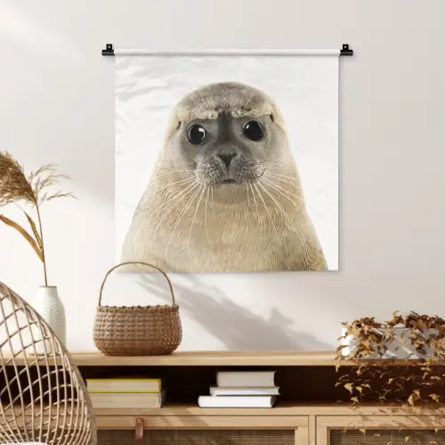 Jongens - Zeehond - Kinderen - Meisjes - Dieren Wandkleed katoen klein -sfeer5