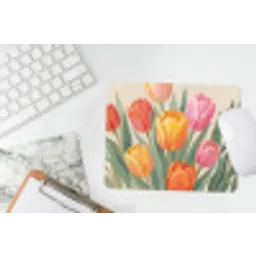 Tulpen - Abstract - Kleurrijk muismat rubber klein -witbureau