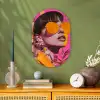 Zonnebril - Oranje - Vrouw - Planten Wandcirkel Ovaal Forex klein -sfeer2