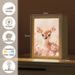 Hertje - Illustratie - Bloemen - Roze Light Box met kabel (Kinderlampje) klein -USP_websiteoverzichtDE