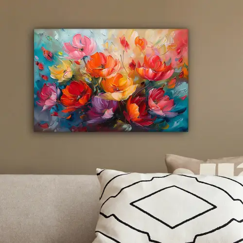 Bloemen - Kunst - Watercolor - Botanisch canvas 2cm klein -sfeer3