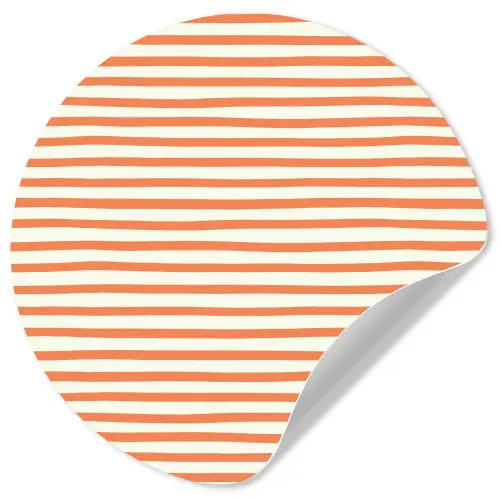 Zee - Dieren - Rood - Strepen Wandcirkel behangsticker klein 186 -3d