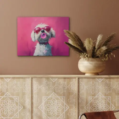 Pink - Hond - Bubbel PET vilt klein -sfeer4