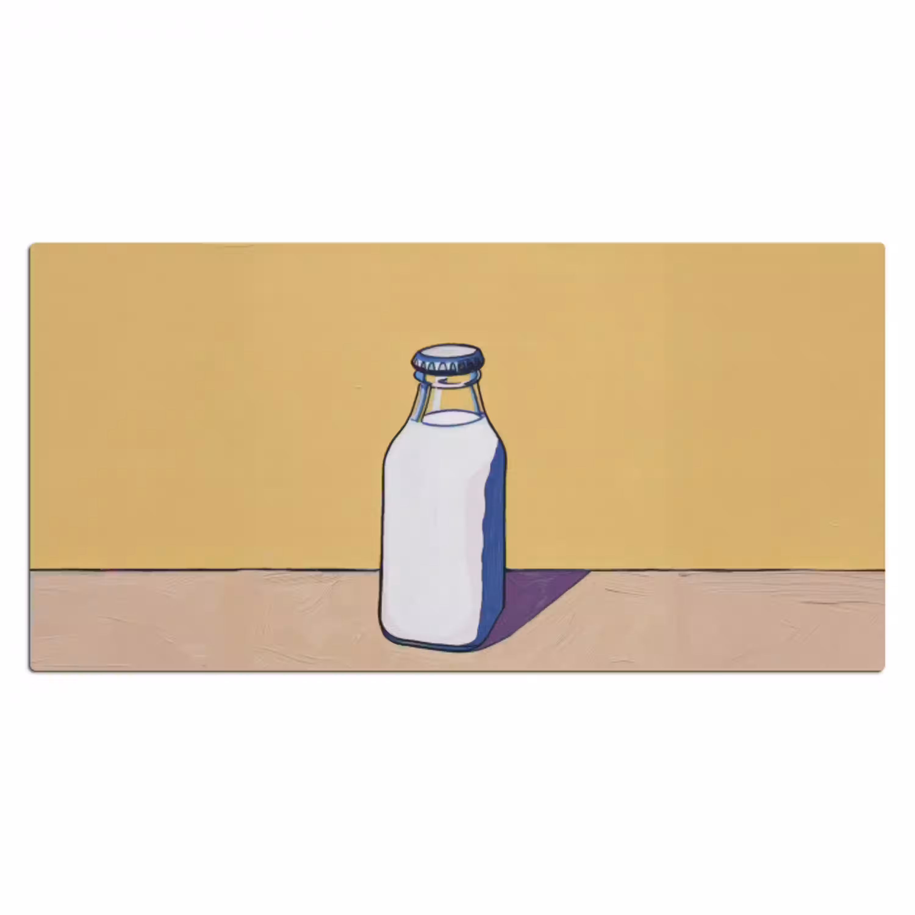 Glazen - Fles - Illustratie - Melk Muismat XXL klein -3d_leeg