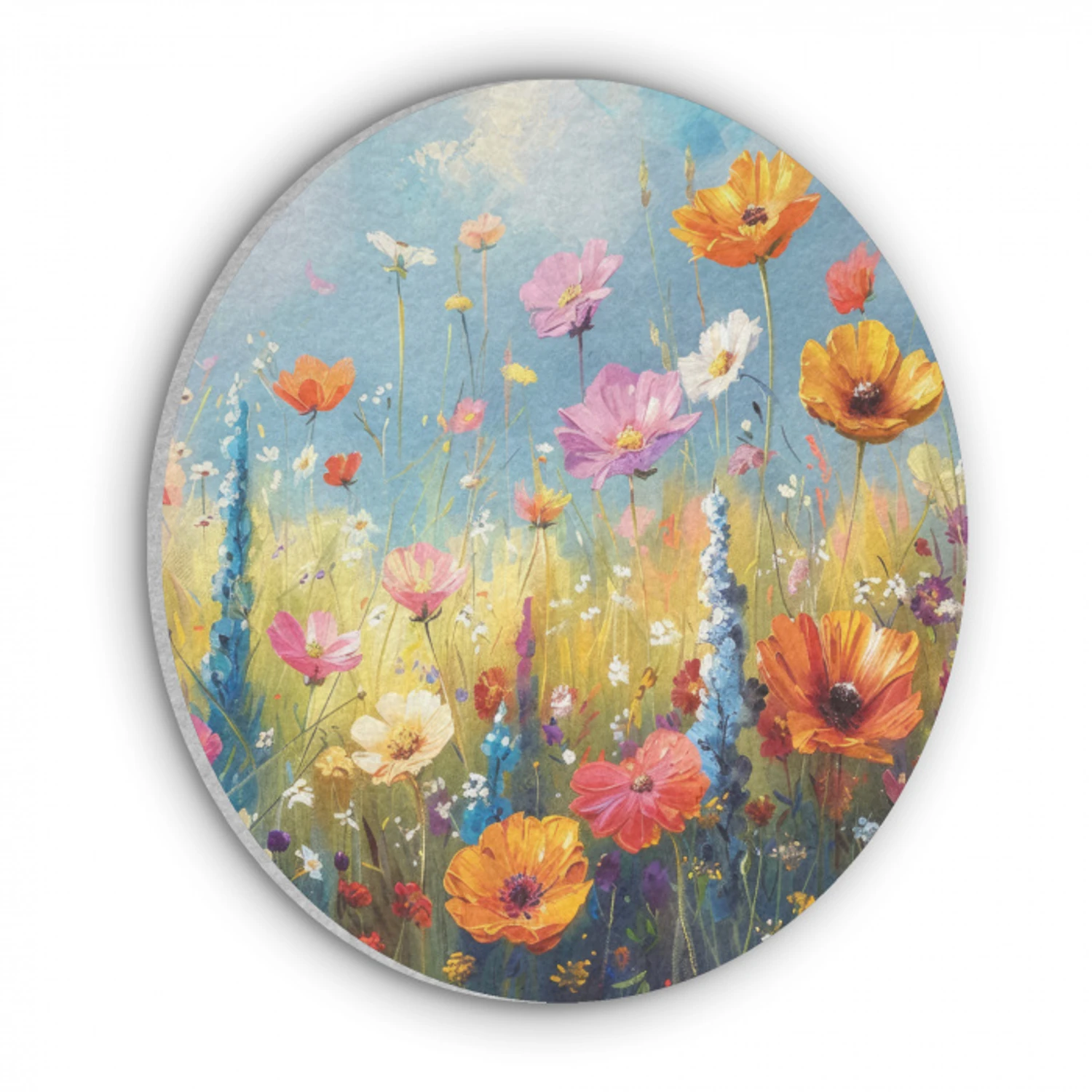 Bloemen - Natuur - Botanisch - Kunst Akoestische PET Vilt - Rond klein -3d
