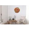 Pizza - Hart - Pepperoni - Tomaat Wandcirkel aluminium klein -woonkamer