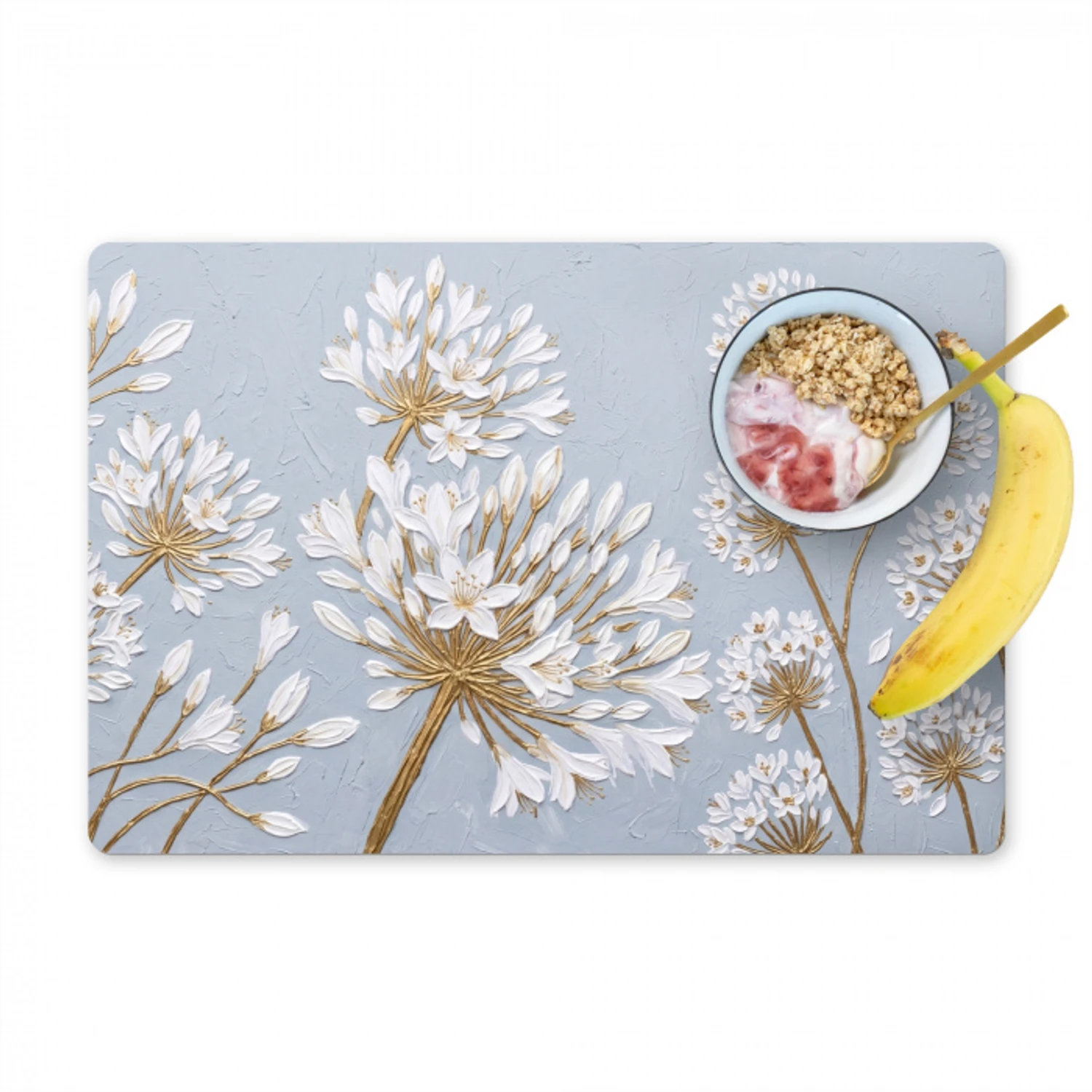 Illustratie - Bloemen - Blauw Placemat vinyl groot -zzzproduct_Kitchenyeah-website