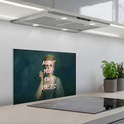 Klassiek - Sierlijk - Roze keuken achterwand spatscherm klein -3d_schuin