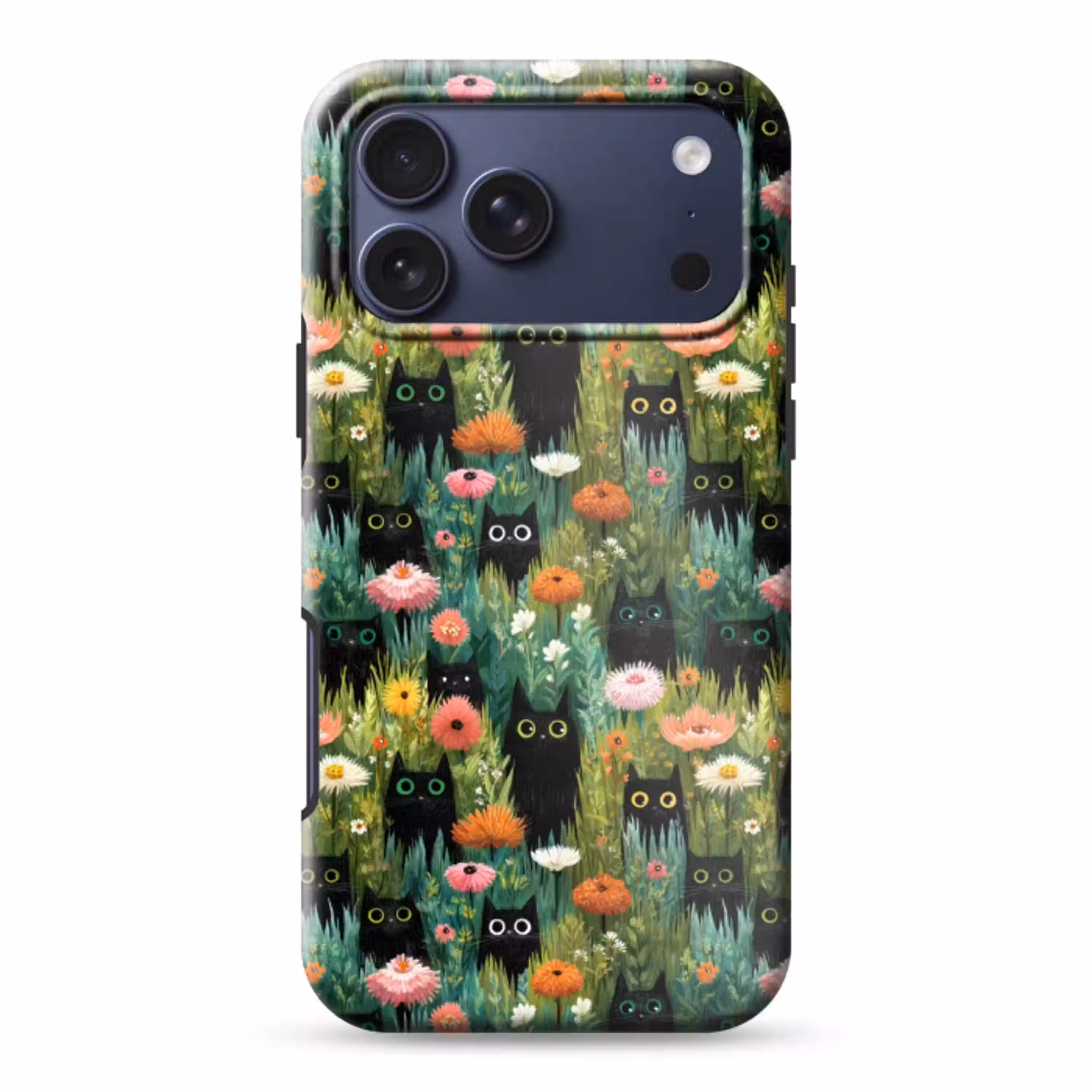 Katten - Bloemen - Kleurrijk Toughcase MagSafe Apple iPhone 17 Pro Max klein 1019 -3d
