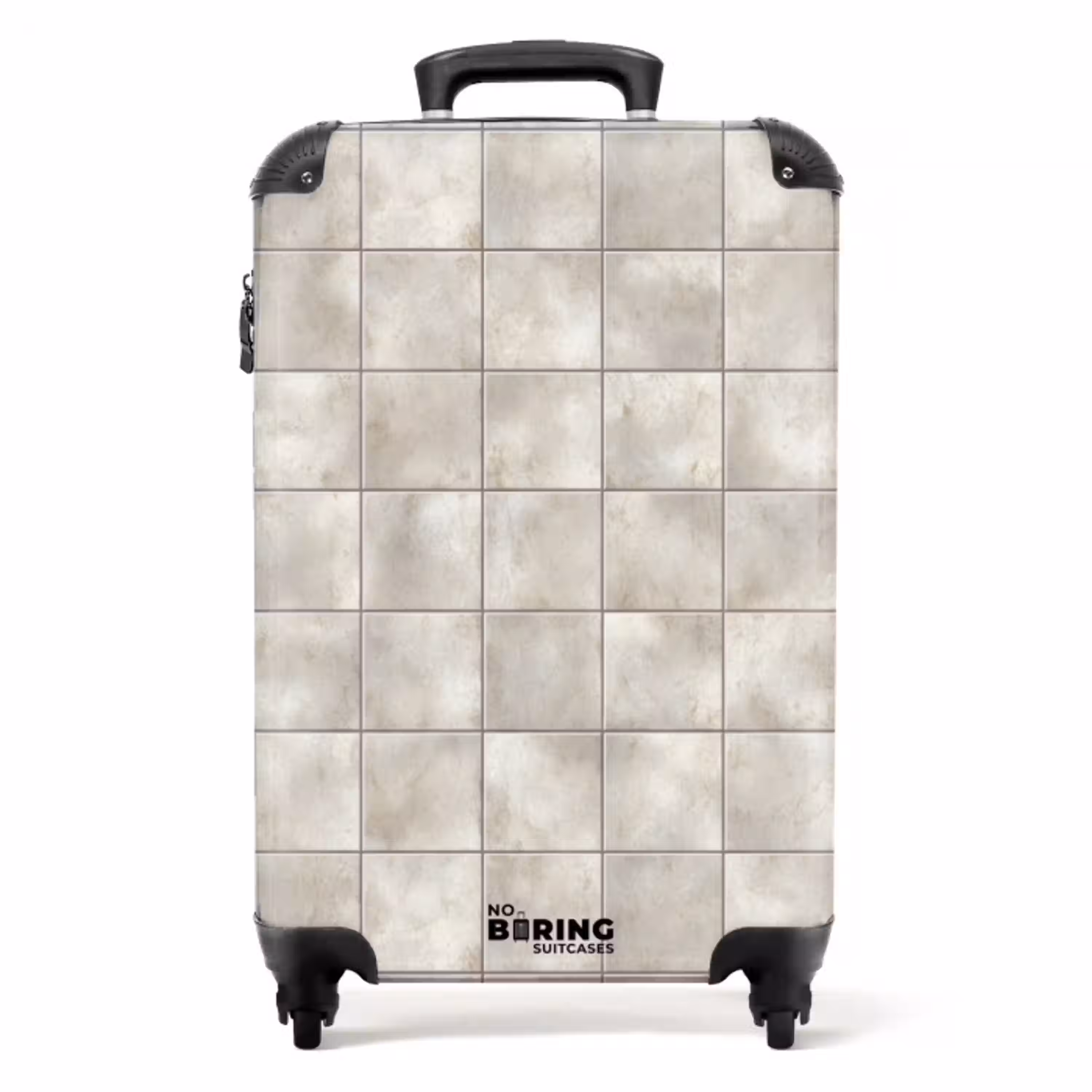 Tegels - Natuurlijk - Grijs NBS - Handbagage koffer - Volwassenen Unisex middel -productfoto_recht