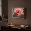Zon - Krijger - Bomen - Bergen Light Box met batterij (Wandlamp) middel -sfeer1
