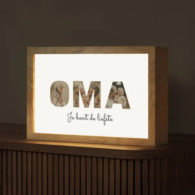 Gepersonaliseerde Lightbox - Oma - Lettercollage