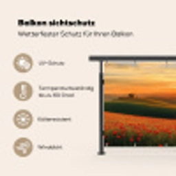 Klaprozen - Bloemen - Heuvels - Zonsondergang Balkonbeschermer Duitsland klein -specs