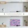 Regenbogen - Bloemen - Kleurrijk - Wolken keuken achterwand spatscherm klein -voor_na_NL