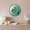 Vetplant - Bladeren - Groen - Wazig Fotolijst rond zonder passe partout klein -sfeer3