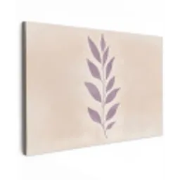 Tak - Bladeren - Minimalistisch - Beige Tuinposter op houten frame 2 cm dik klein -3d