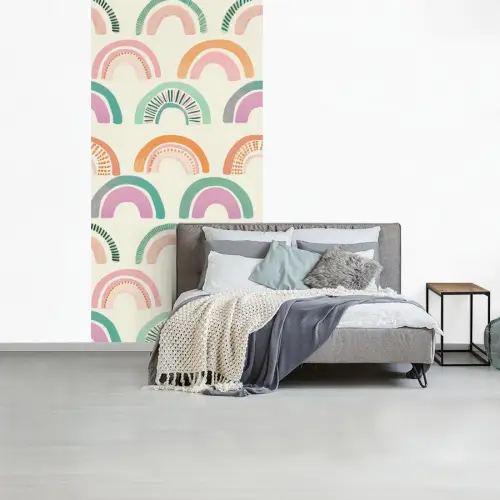Regenboog - Pastel - Patroon fotobehang vinyl groot -slaapkamer