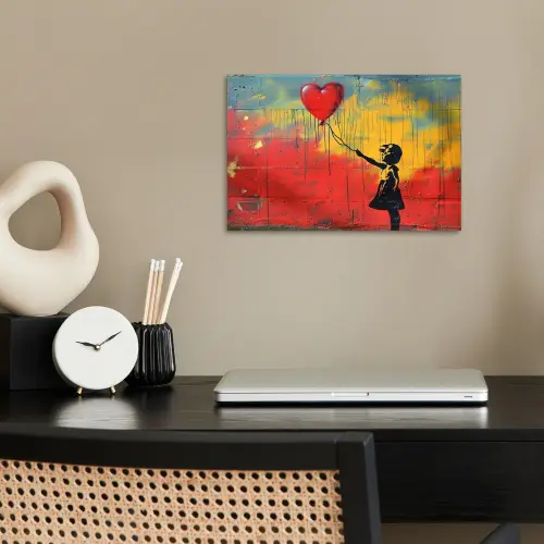 Banksy - Kunst - Graffiti - Meisje - Street art poster papier klein -sfeer1